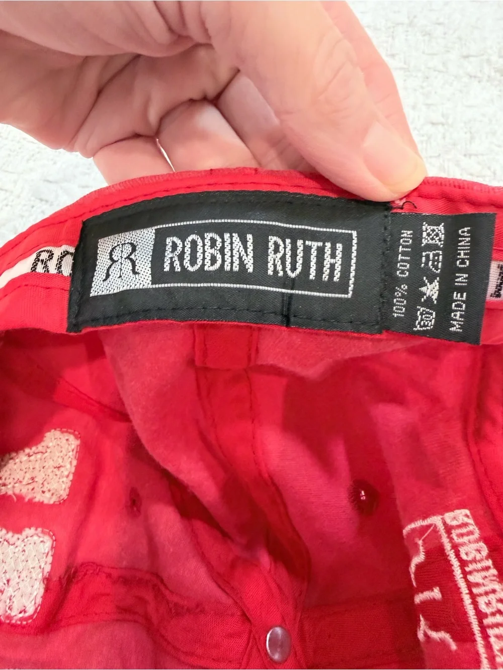 Robin Ruth Woman’s Red 'LV' Las Vegas Patch Baseball Hat
